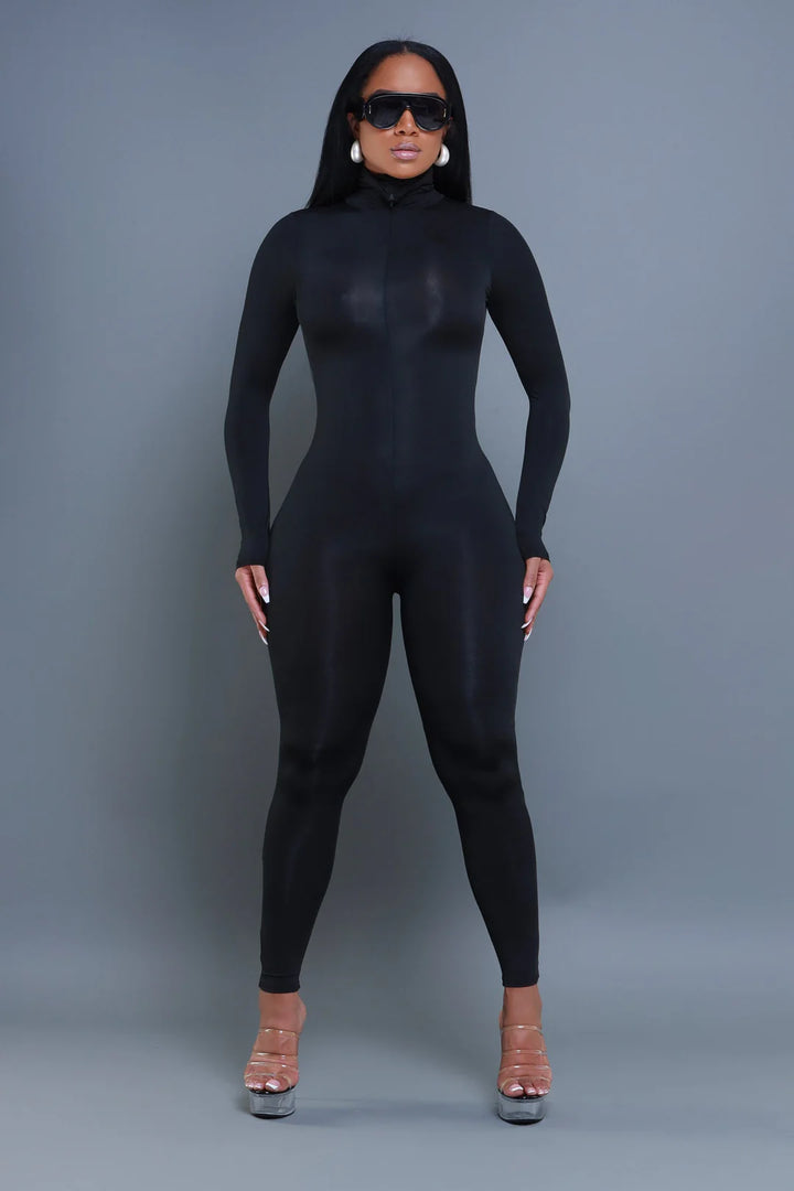 Solid Mockneck Jumpsuit