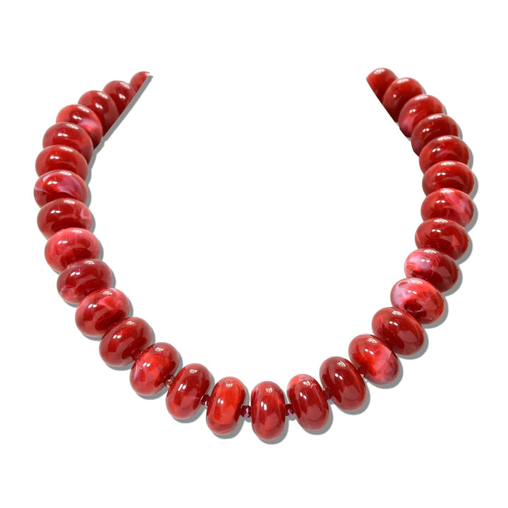 CHUNKY RESIN RONDELLE BEAD NECKLACE
