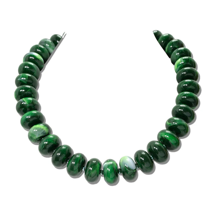 CHUNKY RESIN RONDELLE BEAD NECKLACE