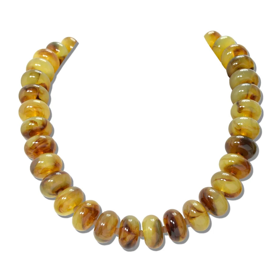 CHUNKY RESIN RONDELLE BEAD NECKLACE