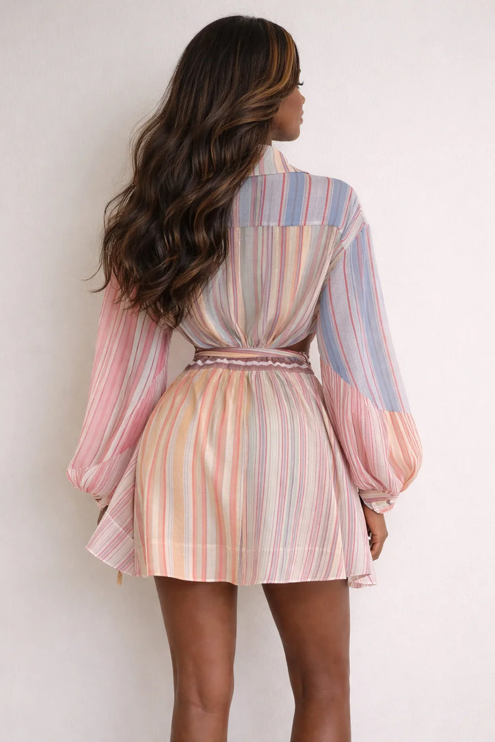 STRIPE SHIRT MINI DRESS