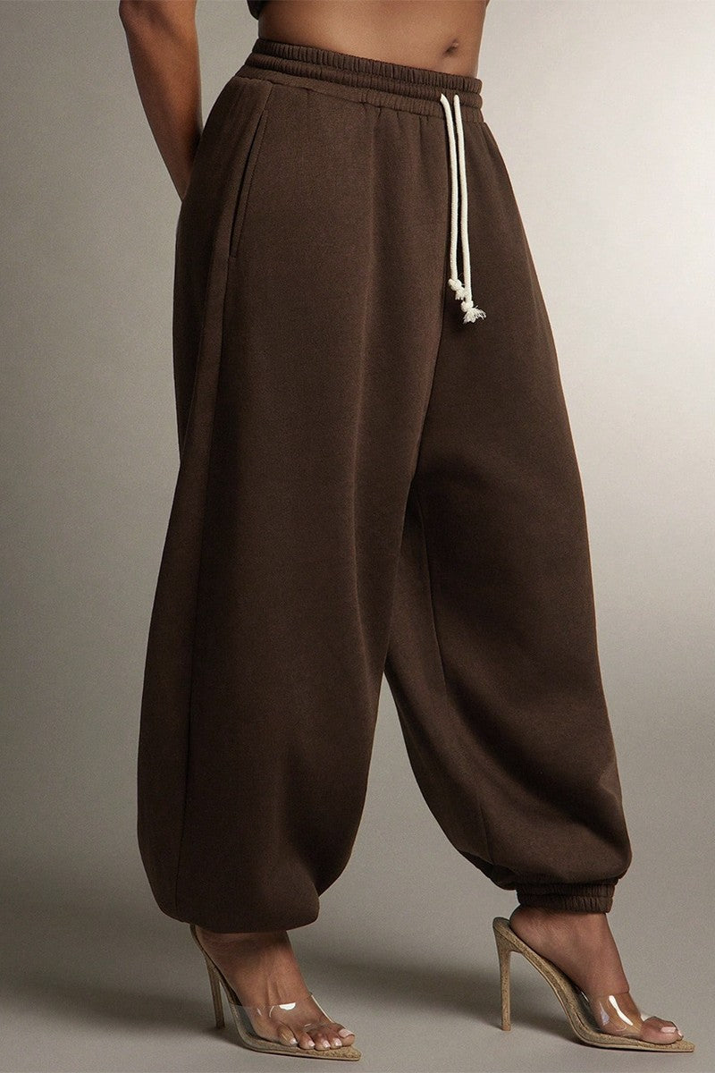 FLEECE COWL NECK TOP & JOGGER SET