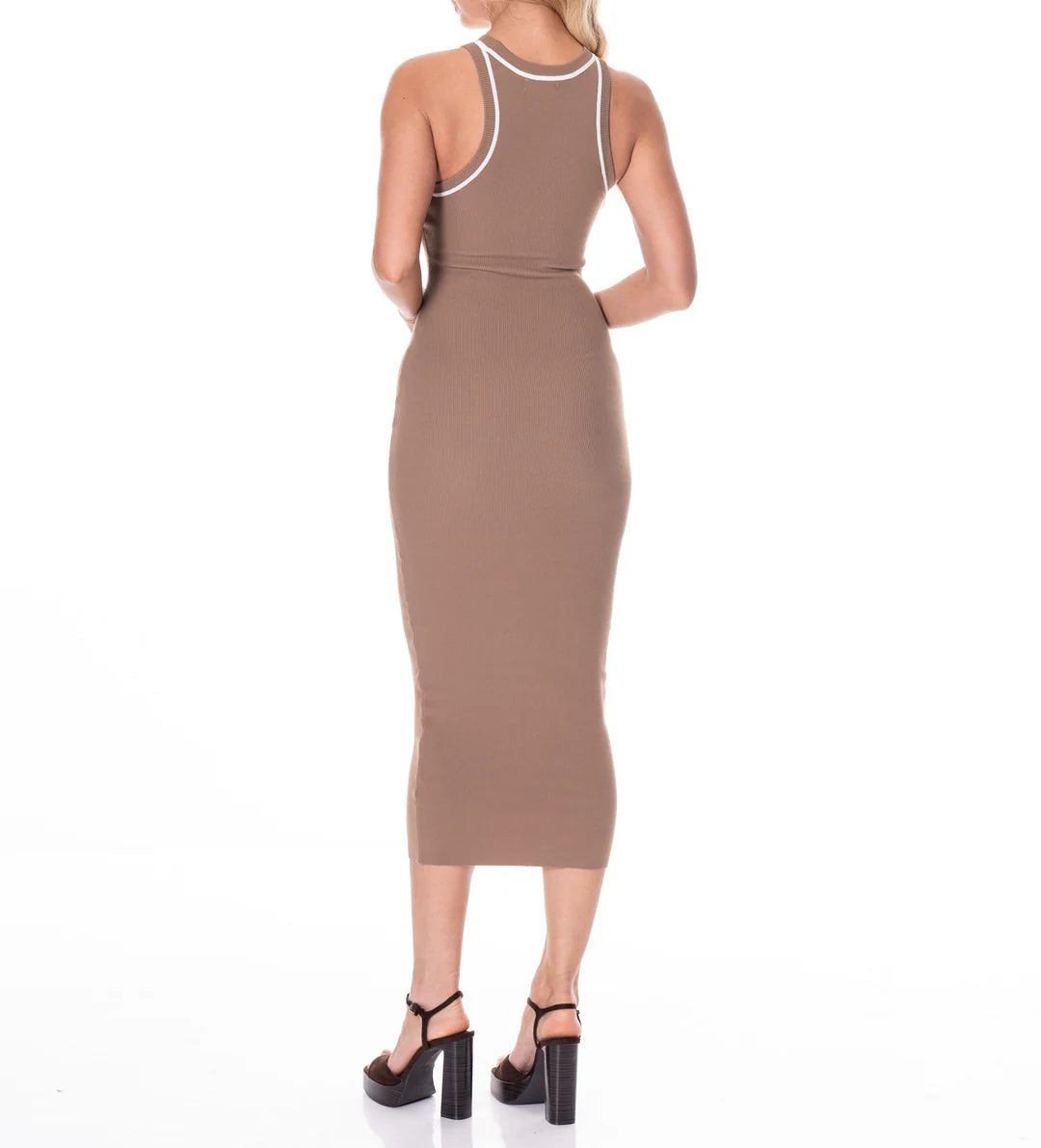 Contrast Trim Tank Dress