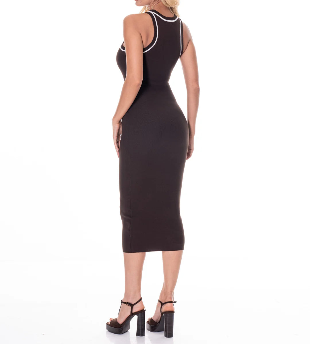 Contrast Trim Tank Dress