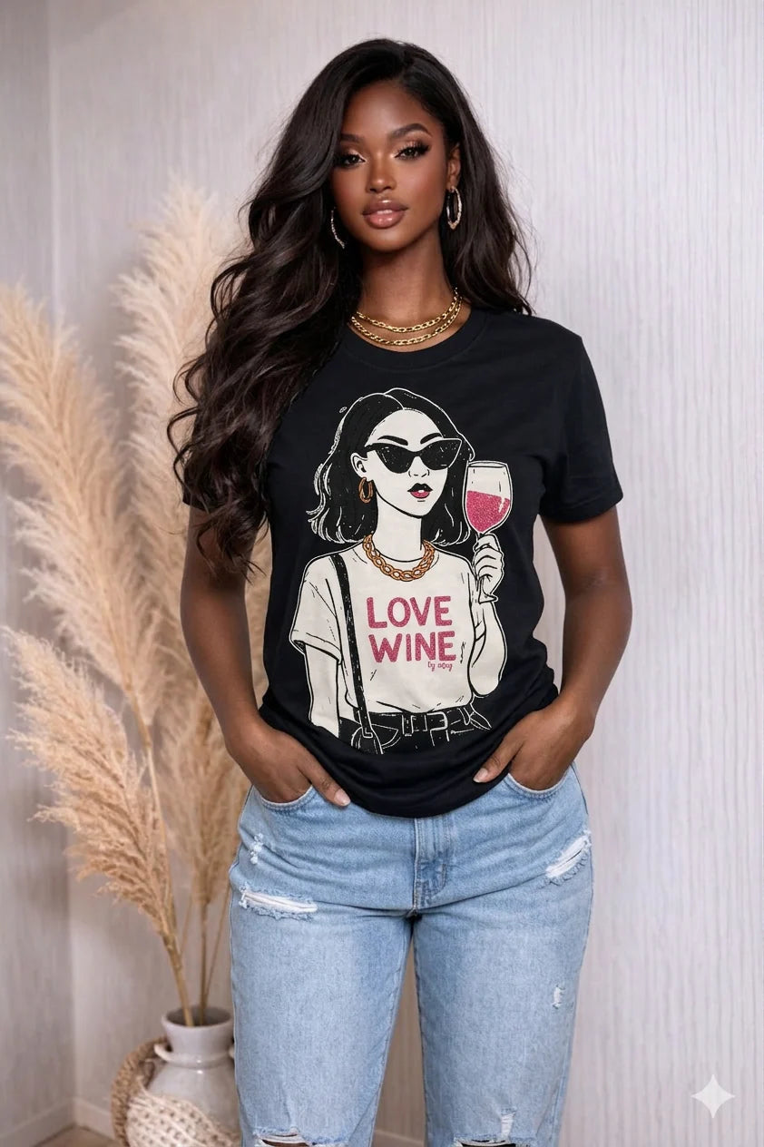 WINE STONES PRINTED T-SHIRT
