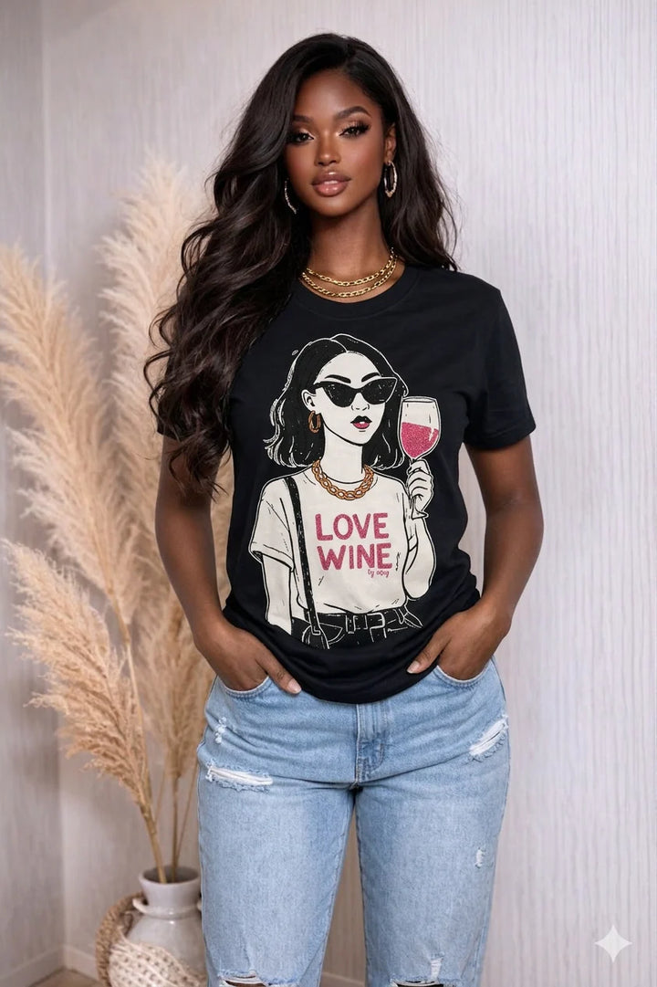 WINE STONES PRINTED T-SHIRT
