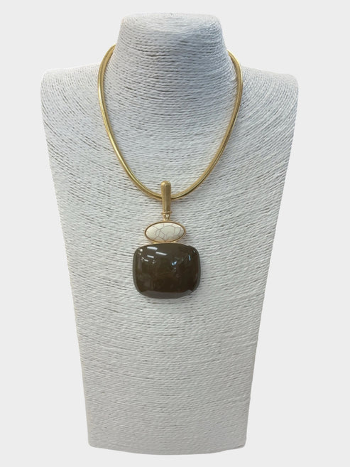 Geometric Double Pendant Necklace