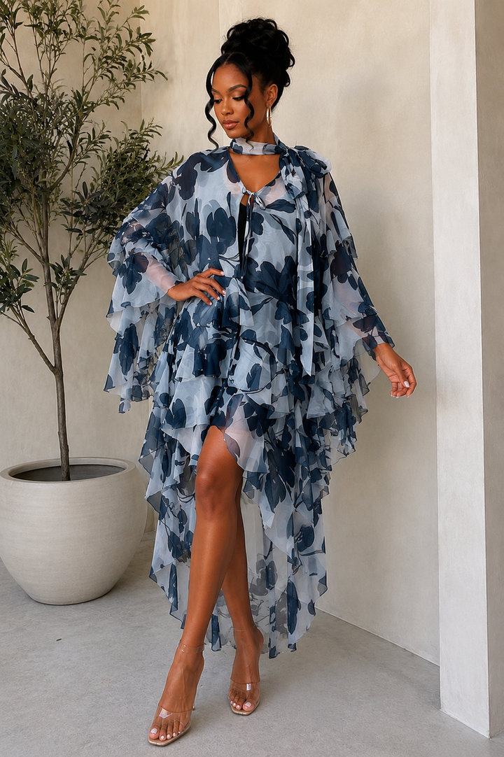 LS BOW TIERED OVERSIZED DUSTER