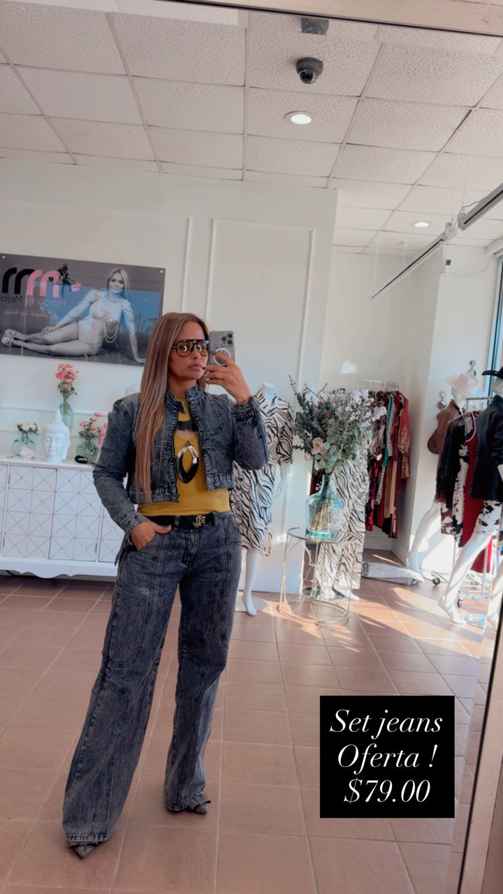 Line Details  Wash Jacket & Jeans Set