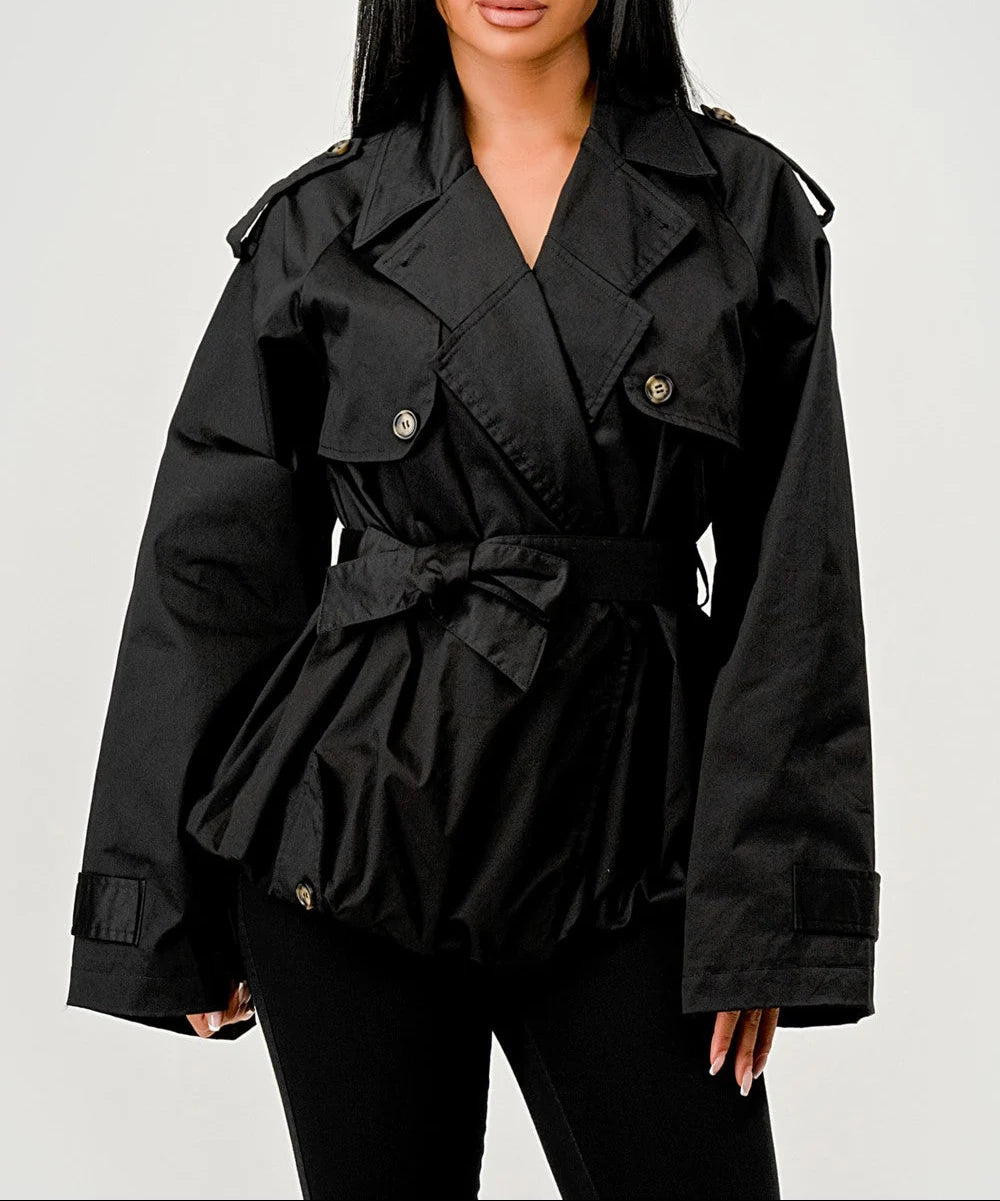 BELL SLEEVE TRENCH COAT JACKET