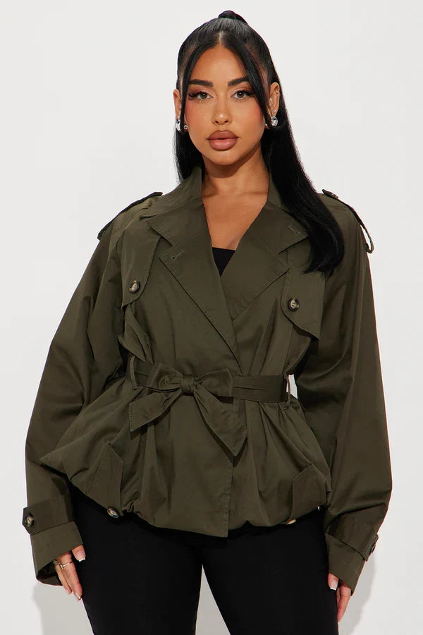 BELL SLEEVE TRENCH COAT JACKET
