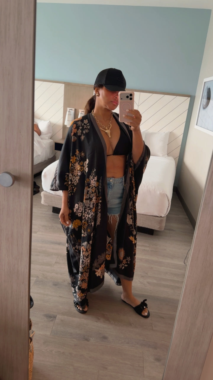 Boho Floral Kimono Cover Up