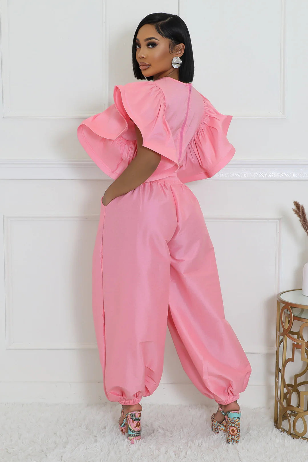 Ruffle Top & Baggy Pants Set