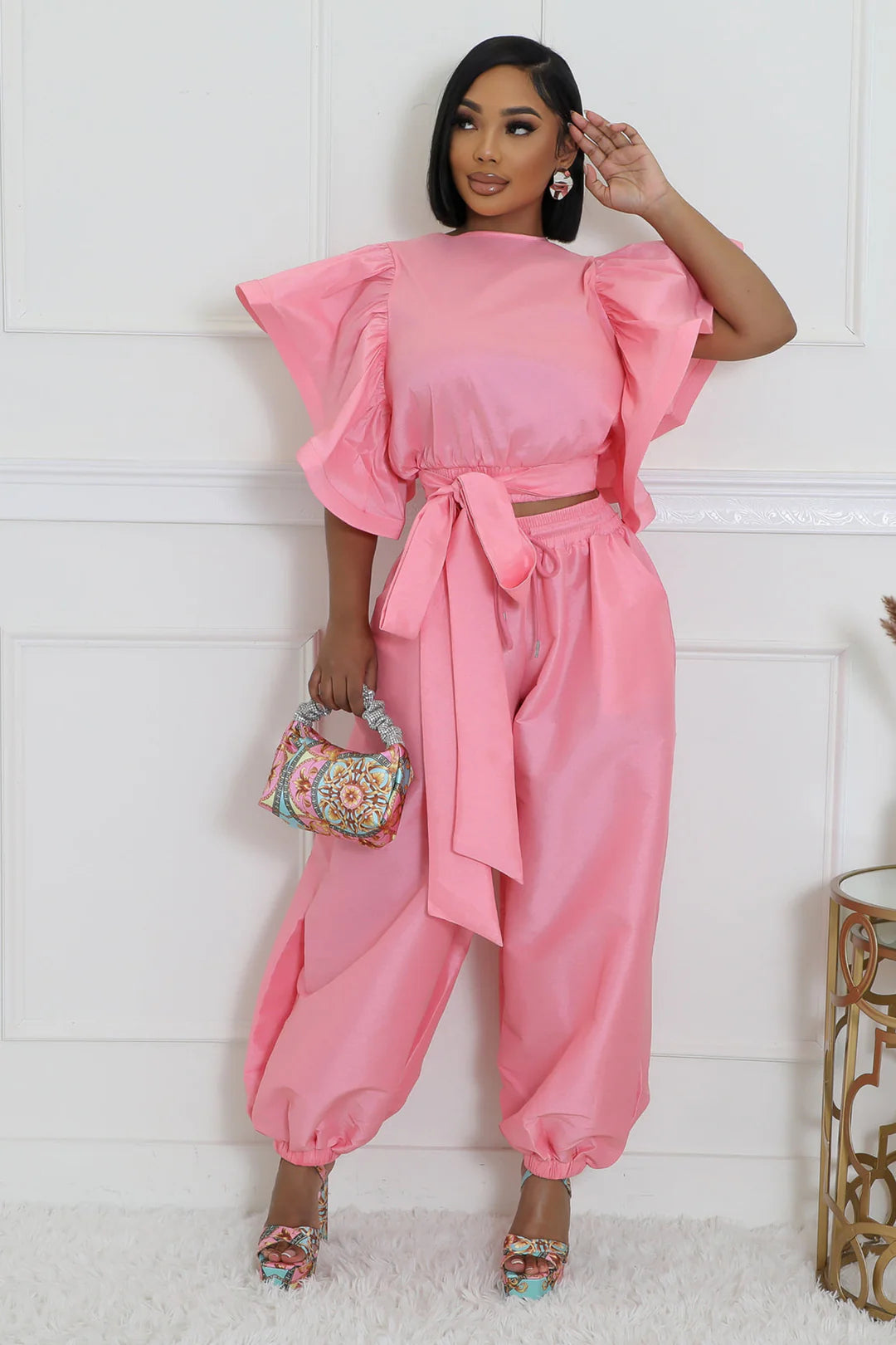 Ruffle Top & Baggy Pants Set