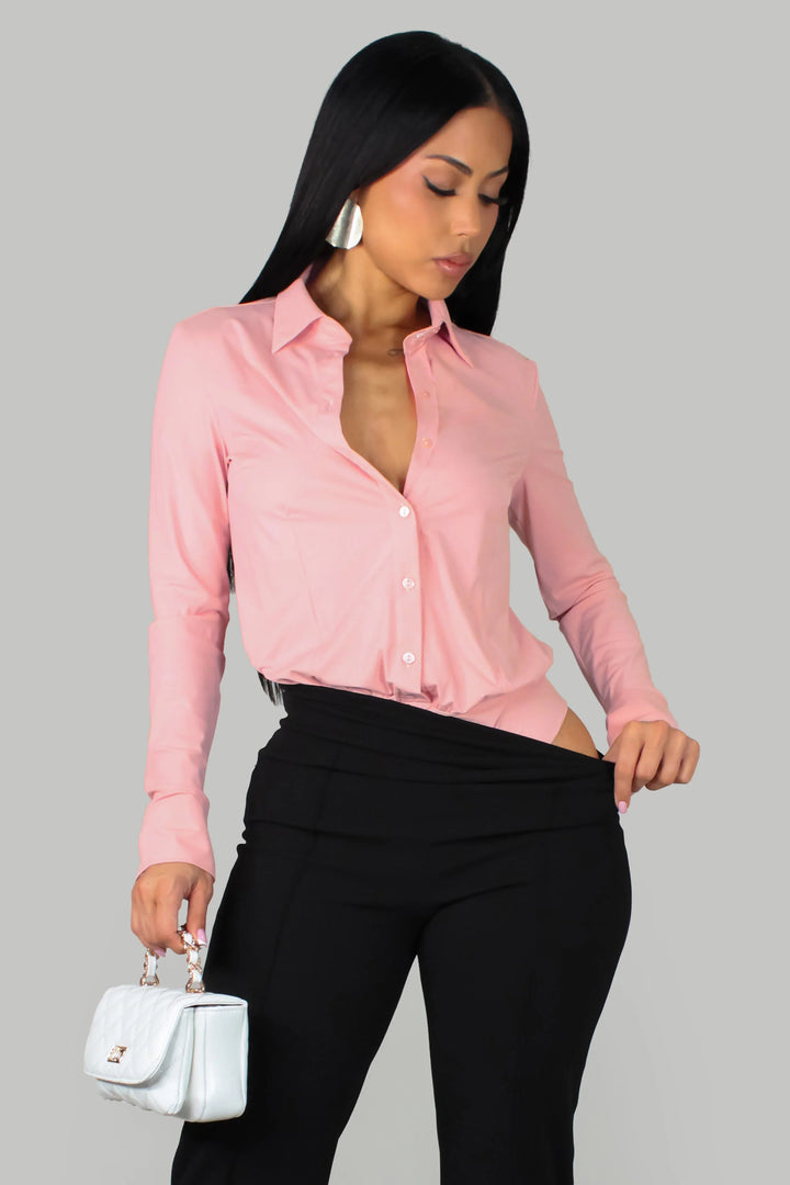 Empower Stretch Long Sleeve Button-up Bodysuit