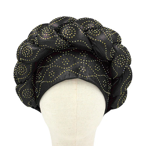 Rhinestone Stud Turban Hat