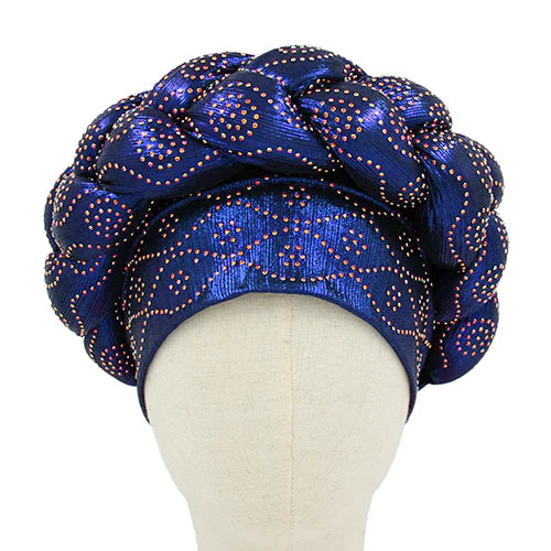 Rhinestone Stud Turban Hat