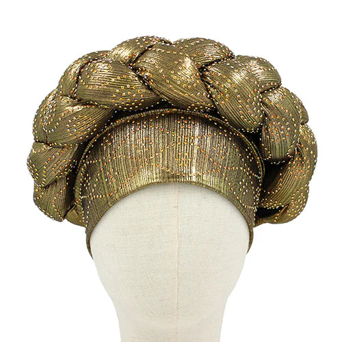 Rhinestone Stud Turban Hat