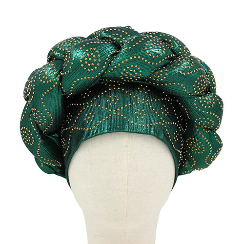 Rhinestone Stud Turban Hat