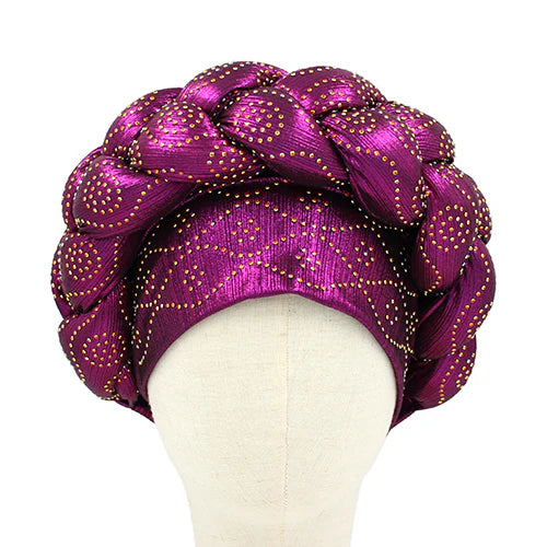 Rhinestone Stud Turban Hat