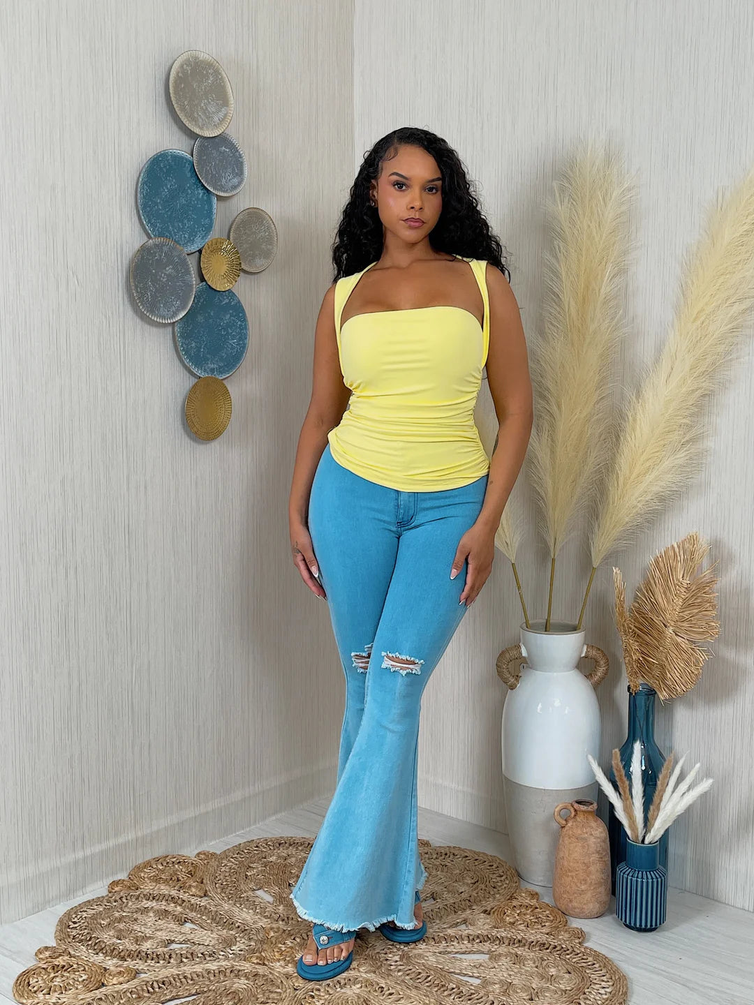 Front Draped Sleeveless Top