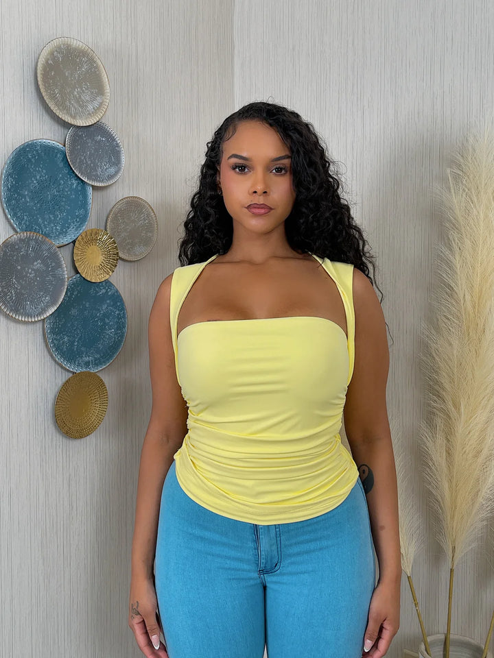 Front Draped Sleeveless Top