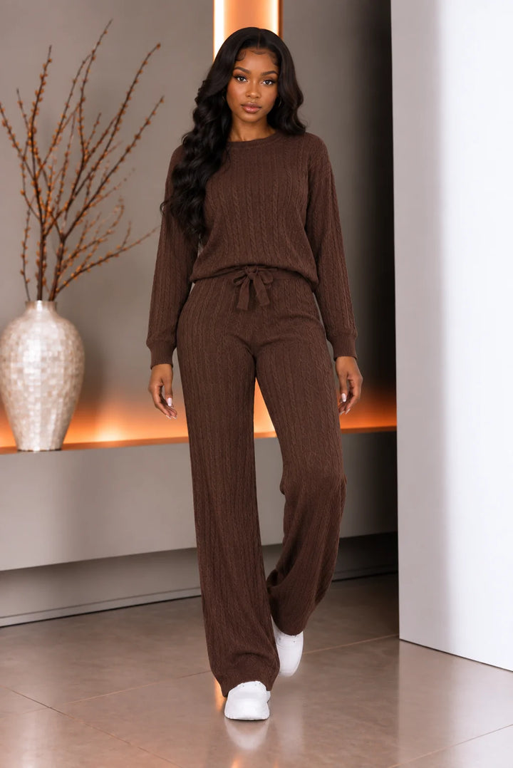 SWEATER TOP & LONG PANTS SET