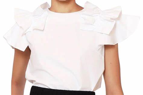 Top Ruffled Petal Sleeve Top