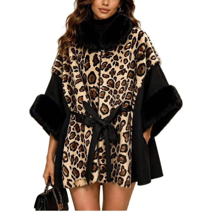 FAUX FUR TRIM BELTED VEST