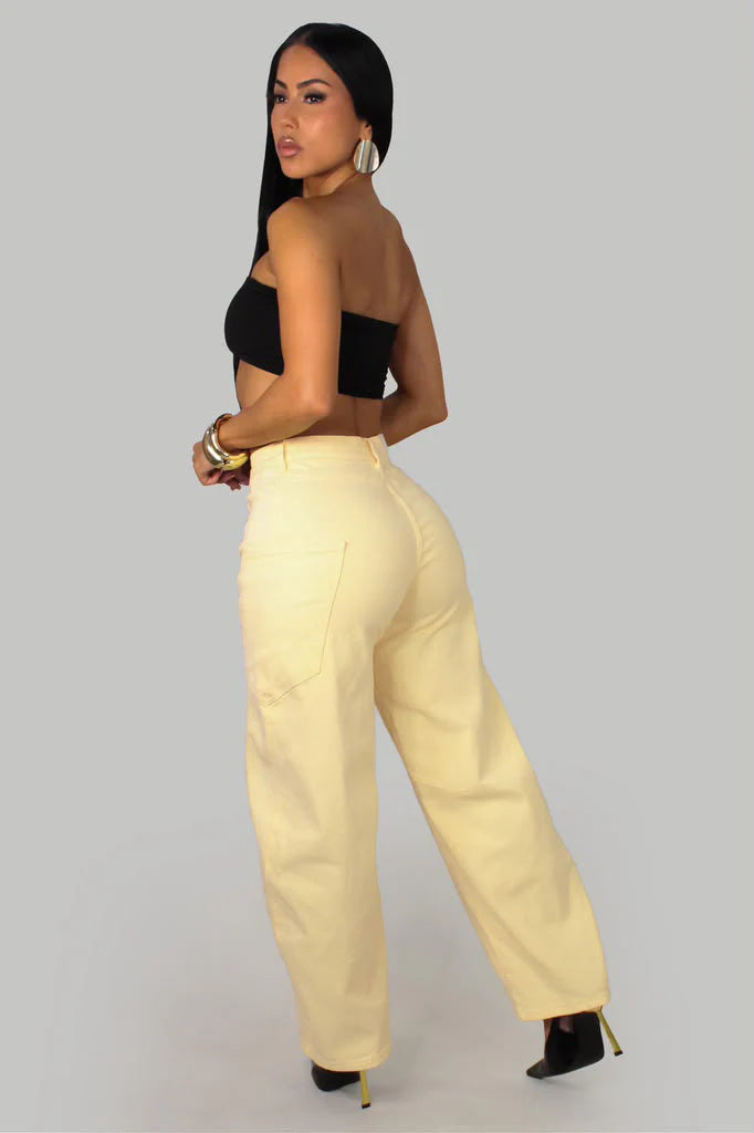 Rosalia High Waist Barrel Wide Leg Denim Jean