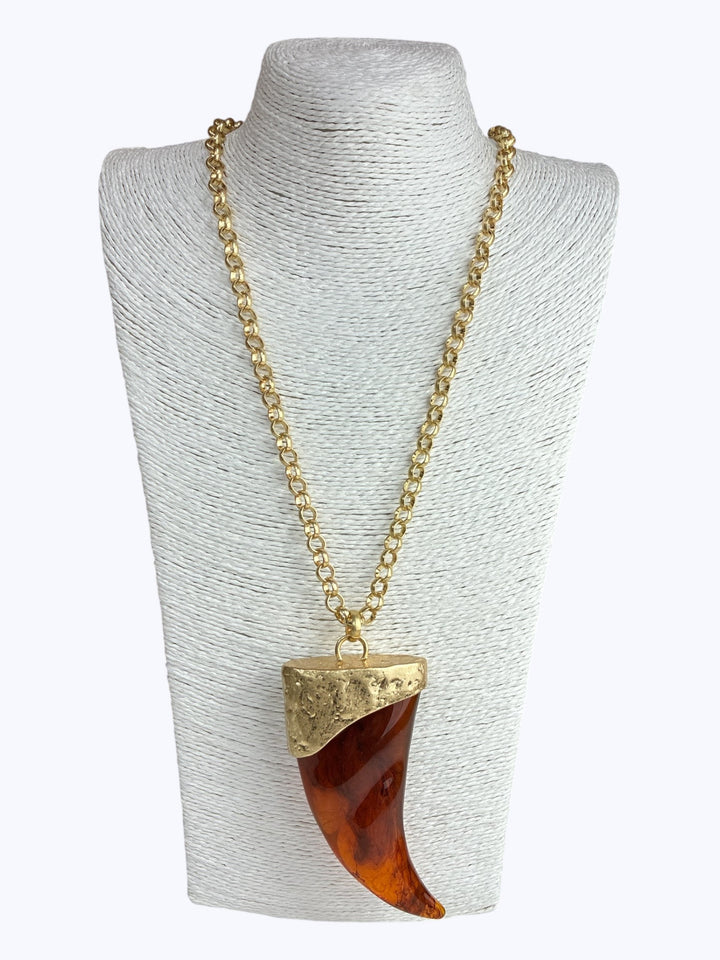 Tribal Horn Statement Necklace