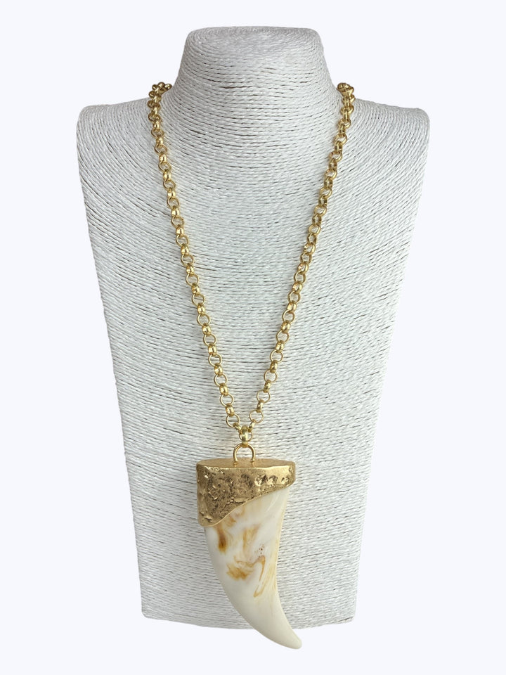 Tribal Horn Statement Necklace