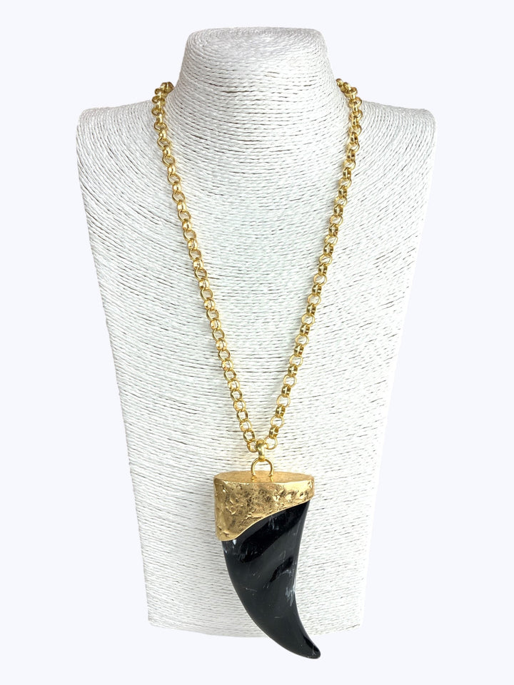 Tribal Horn Statement Necklace