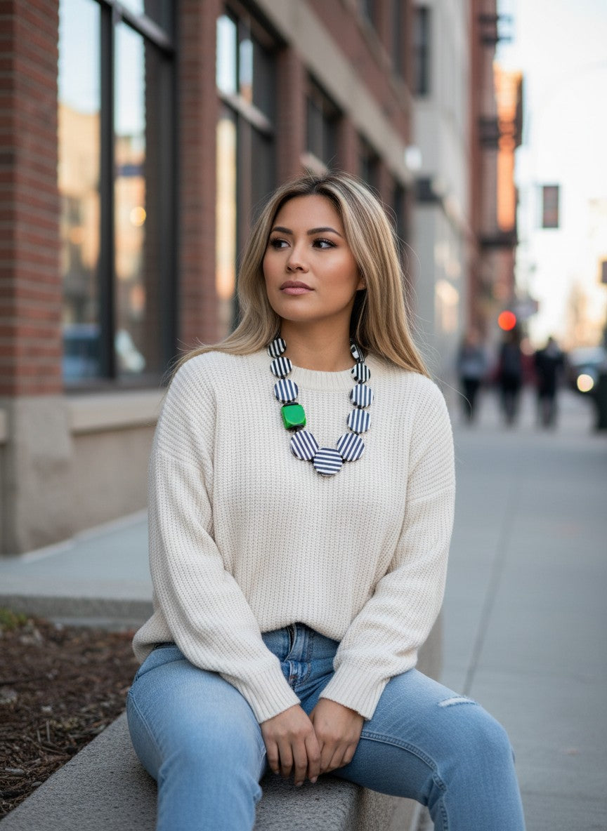 Striped Acrylic Necklace