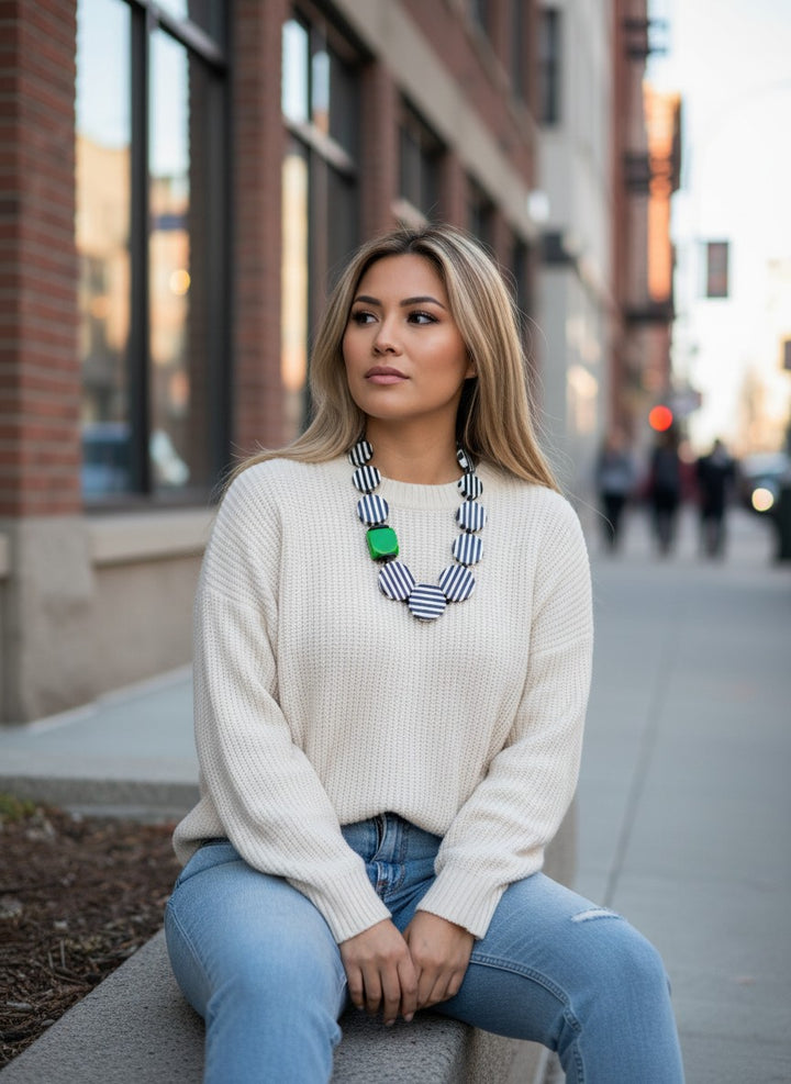 Striped Acrylic Necklace
