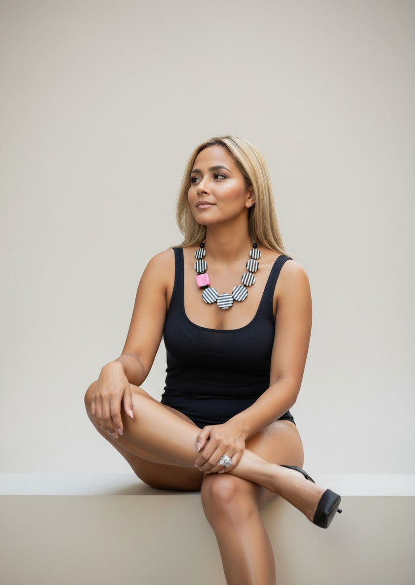 Striped Acrylic Necklace