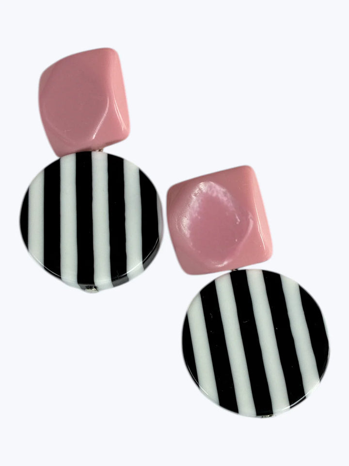 Acrylic Stripe Post Earrings