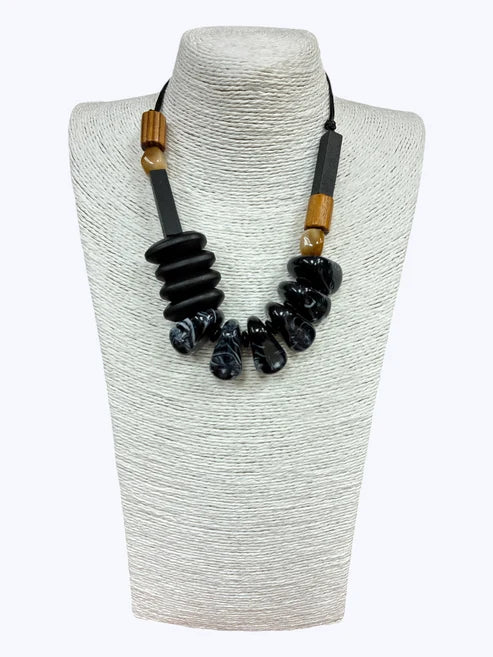 Acrylic and Wood Chunky Necklace