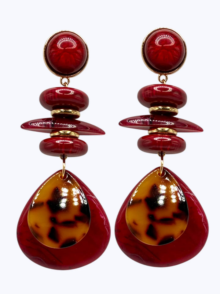 Layered Acrylic Disc Earrings