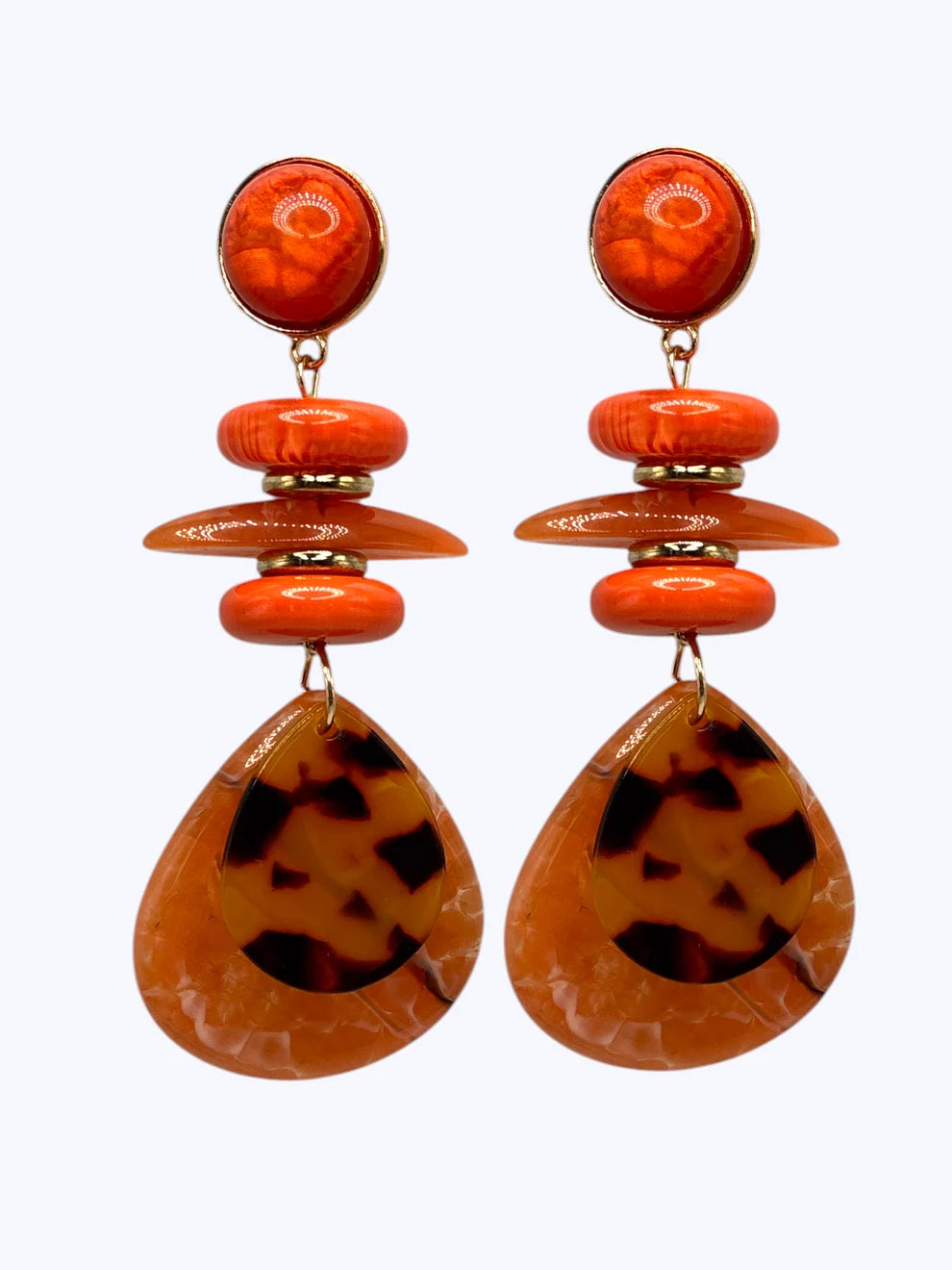 Layered Acrylic Disc Earrings