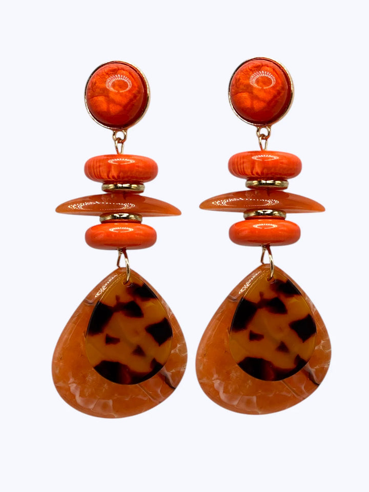 Layered Acrylic Disc Earrings
