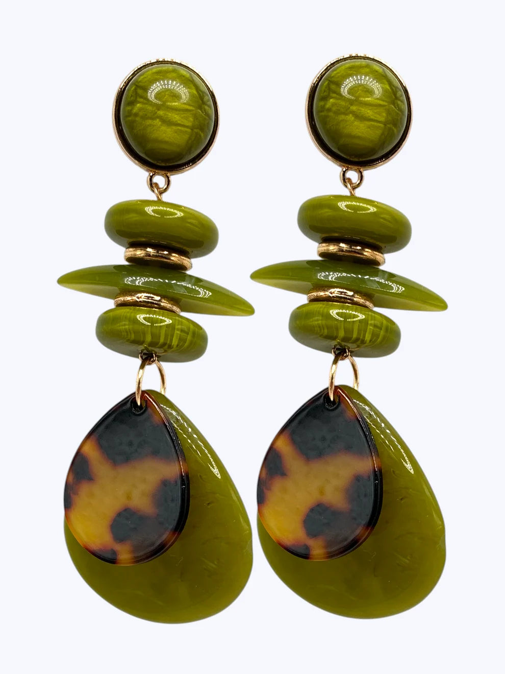 Layered Acrylic Disc Earrings