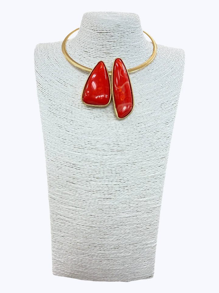 Geometric Pendant Choker Necklace