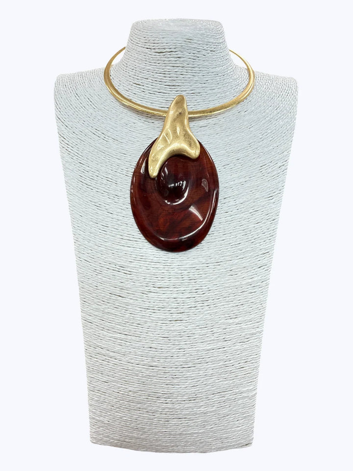 Abstract Acrylic Pendant Collar Necklace