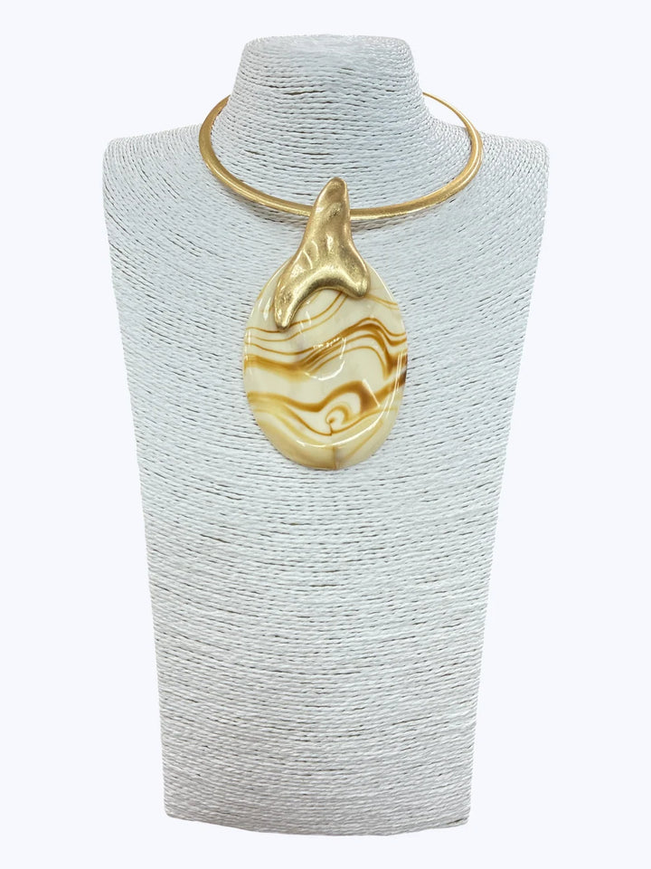 Abstract Acrylic Pendant Collar Necklace