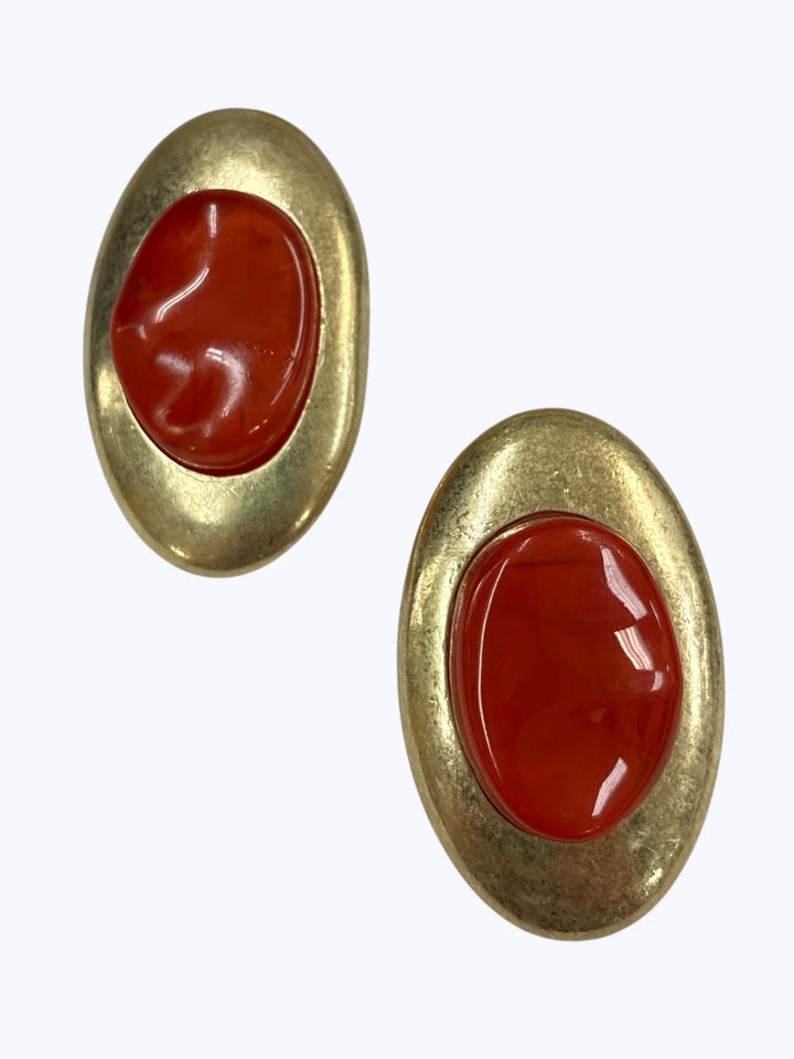 Marbled Oval Stud Earrings
