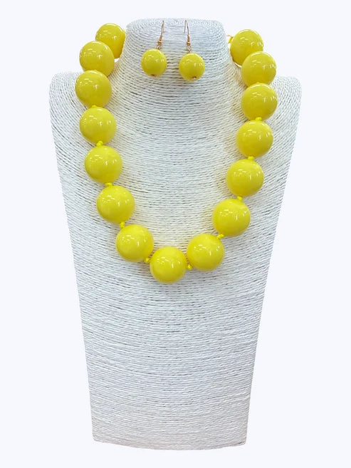 Chunky Bubble Beaded Necklace Set