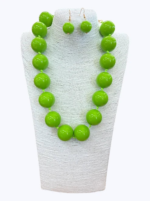 Chunky Bubble Beaded Necklace Set