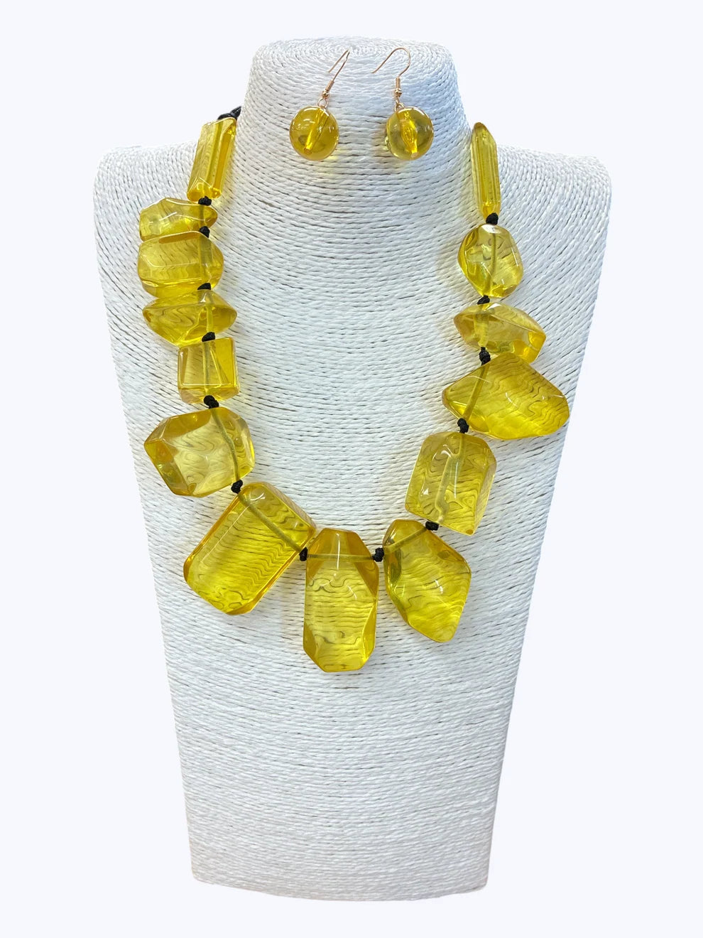 Chunky Geometric Resin Necklace Set