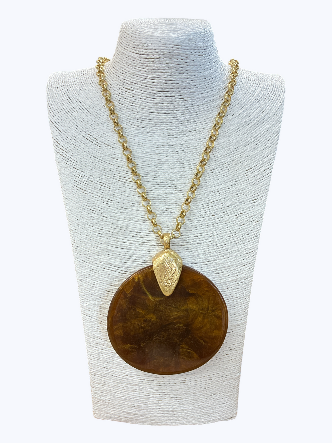 Oversized Disc Pendant Necklace